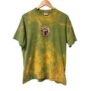 Supreme T-Shirt Men M Green Miss Piggy Muppets DISTRESSED Bleach Tie Dye Grunge